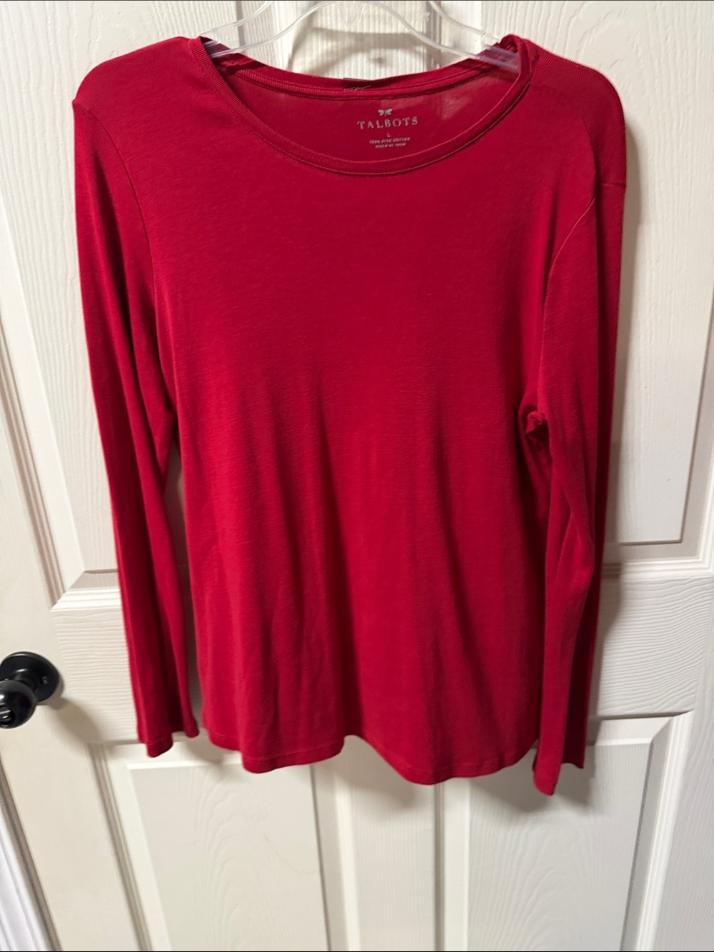Talbots Red Long-Sleeve Crewneck Tee